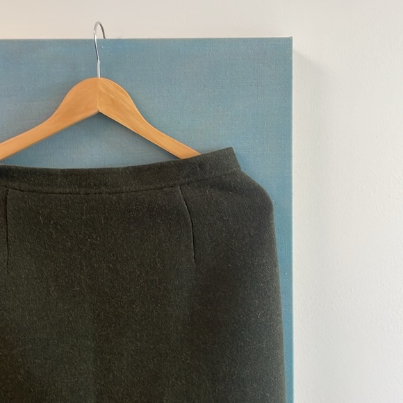 🌿 Lafayette 148 New York Wool Jacket & Skirt Set – Size 8 -Two-Tone Olive Green - Picture 4 of 7